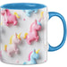 3D Tasse Einhorn Grafik Geschenkidee Mädchen 3D Einhorn Motiv Luftballong Viele Einhörner Blau Trendation