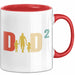 Zwillinge Papa Tasse Geschenk Dad Hoch 2 Geschenkidee Für Zwillings-Papa Vater Kaffee-Becher Rot Trendation