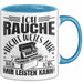 Raucher Geschenk Tasse Spruch Ich Rauche Nicht Weils Mir Schmeckt Sondern Weil Ich Es Mir Leisten Kann Geschenkidee Rauchen Blau Trendation
