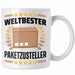 Weltbester Paketbote Paketzusteller Tasse Geschenkidee Postbote Spruch Weiß Trendation