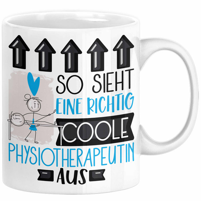 Physiotherapeutin Geschenk Tasse Lustig Geschenkidee für Physiotherapeutin Geburtstag So Sieht Eine Richtig Coole Physiotherapeutin Aus Frauen Spruch Weiß Trendation