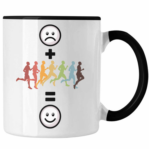 Joggen Tasse Geschenk für Jogger, Marathon-Läufer Geburtstag Lustige Geschenkidee :( + Laufen Joggen = :) Trendation
