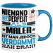 Maler Geschenk Tasse Lustige Geschenkidee für Maler Geburtstag Kaffee-Becher Niemand Ist Perfekt Aber Als Maler Ist Man Nah Dran Blau Trendation