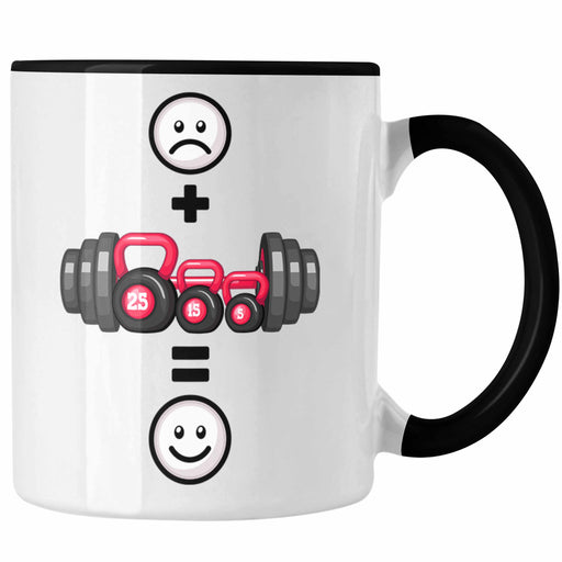 Gym Tasse Geschenk für Bodybuilder Lustige Geschenkidee :( + Gewichte = :) Geburtstag Trendation