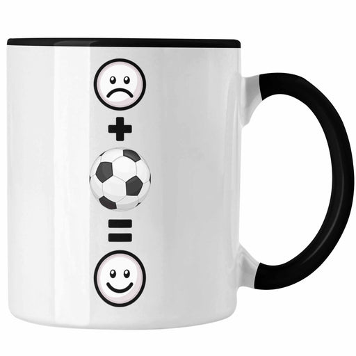 Fußball Tasse Geschenk für Fußballspieler Trainer :( + Fußball = :) Lustige Geschenkidee Geburtstag Trendation