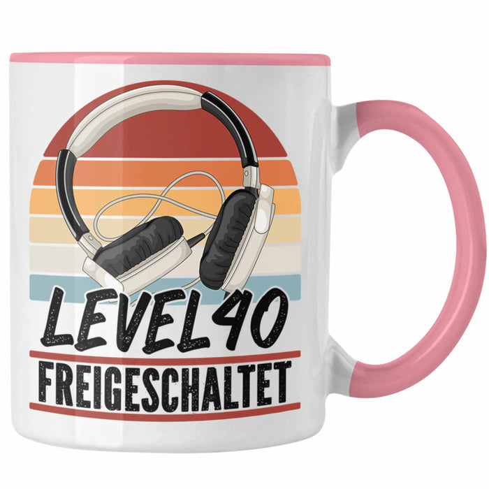 40. Geburtstag Geschenk Männer Gaming Kaffee-Becher Gamer 40er Geburtstag Geschenkidee Tasse Rosa Trendation
