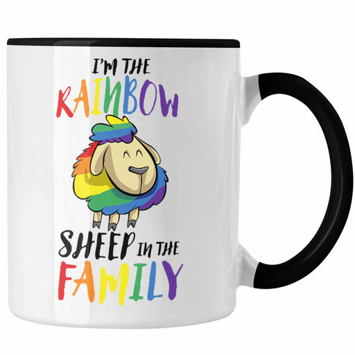 Lustige LGBTQ-Tasse mit dem Spruch "I'm The Rainbow Sheep In The Family" Schwule Lesben Trendation
