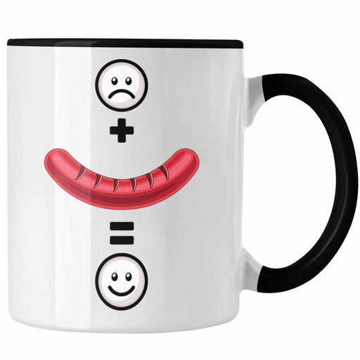 Wurst Tasse Geschenk für Griller Wurst :( + Wurst = :) Lustige Geschenkidee Geburtstag Trendation