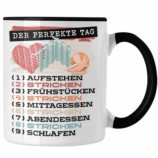 Stricken Tasse Geschenk Becher Der tolle Tag Häckeln Geschenkidee Spruch Trendation