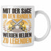 Forstarbeiter Tasse Geschenk Spruch Holzarbeiter Forstwirt Kettensäge in den Händen Weiß Trendation