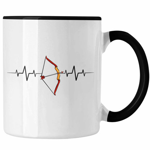 Lustige Bogenschütze Tasse Geschenk für Pfeil & Bogen Enthusiasten Herzschlag Grafiken Trendation