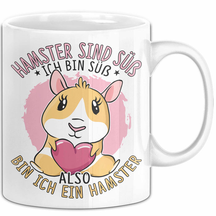 Hamster-Liebhaber Geschenk Tasse Mädchen Hamster Sind Süß Ich Bin Ein Hamster Kaffee-Becher Weiß Trendation