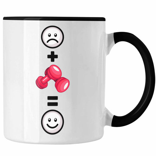 Fitness Tasse Geschenk für Fitness Frauen Lustige Geschenkidee :( + Fitness = :) Geburtstag Trendation
