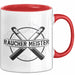 Raucher Geschenk Tasse Spruch Räucher Meister Geschenkidee Rauchen Rot Trendation