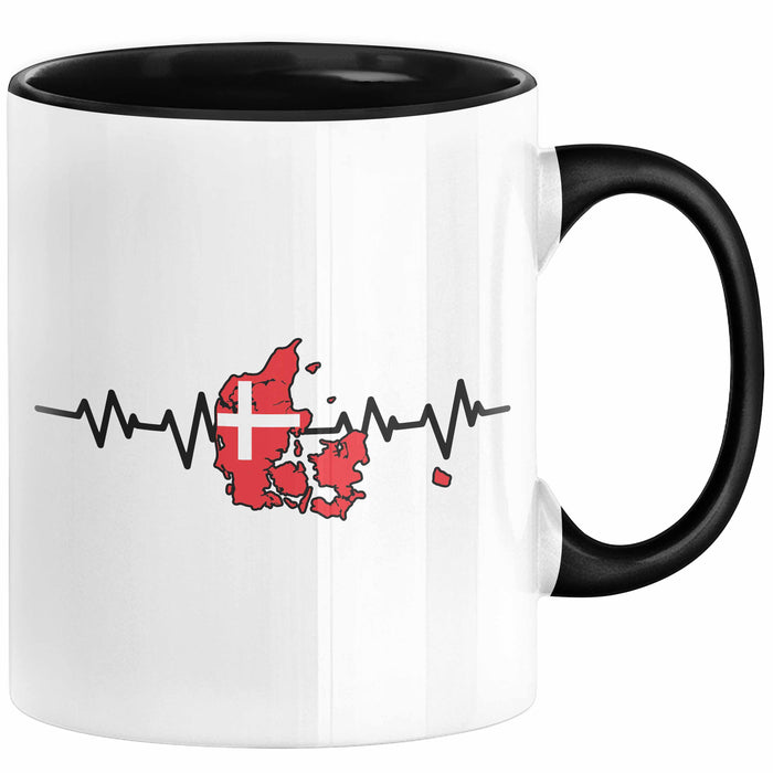 Dänische Flagge Geschenk Tasse Herzschlag Dänemark Urlau Geschenkidee — TrendationStore