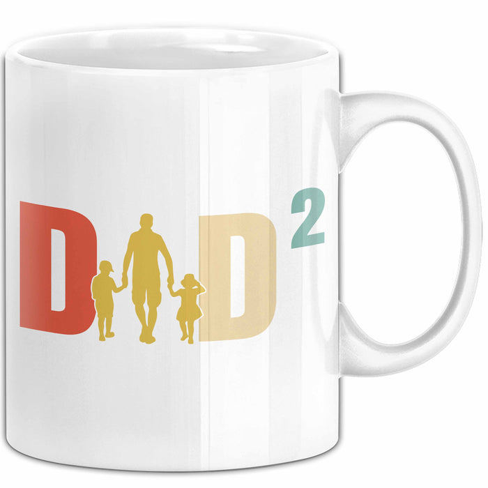 Zwillinge Papa Tasse Geschenk Dad Hoch 2 Geschenkidee Für Zwillings-Papa Vater Kaffee-Becher Weiß Trendation