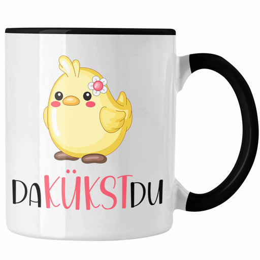 Lustige Küken-Tasse "Da Kükst Du" Witziges Geschenk für Wortwitz-Liebhaber Trendation