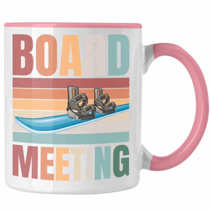 Snowboard Tasse Geschenkidee für Snowboard-Fahrer zum Geburtstag Weihnachten Rosa Trendation