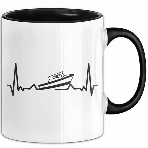 Speedboot Tasse Geschenk Yacht Geschenkidee Herzschlag Schnellboot Kaffee-Becher Trendation