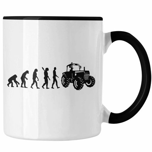 Lustige Tasse für Landwirte Geschenk Evolution Traktor Geschenkidee Trendation