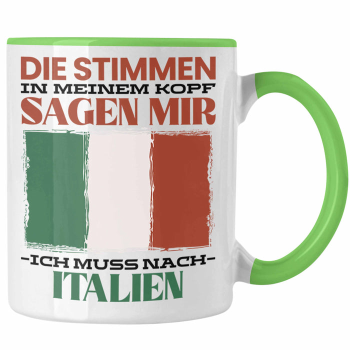 Italien Tasse Urlaub Heimat Geschenk Spruch Italiener Geschenkidee Grün Trendation