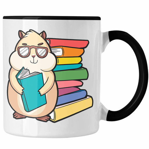 Hamster Lesen Tasse Geschenk Leseratte Grafik Geschenkidee Bücher Lesen Trendation