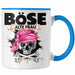 Böse Alte Frau Tasse Geschenk für Frauen Geschenkidee Piratin Kaffee-Becher Blau Trendation