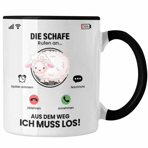 Die Schafe Rufen An Tasse Geschenk für Schafe Züchter Besitzer Geschenkidee Lustig Spruch Schafhirte Trendation