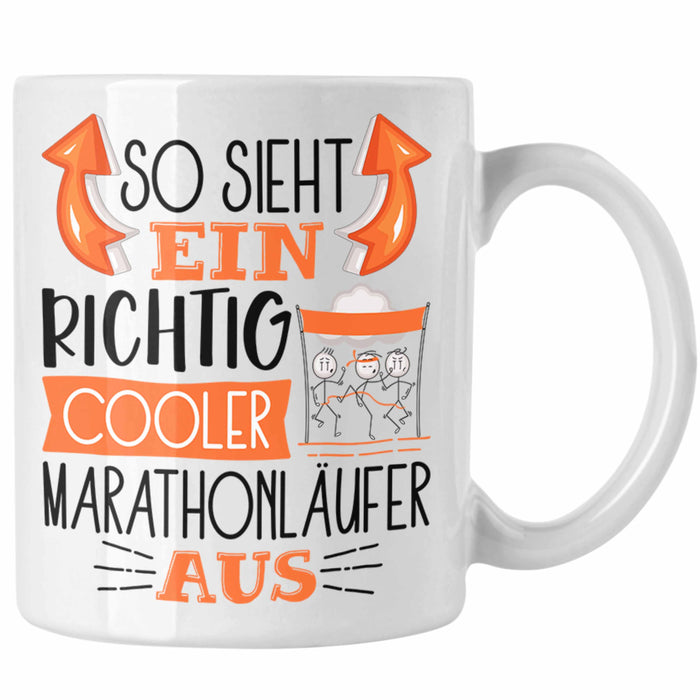 So Sieht Ein Richtig Cooler Marathonläufer Aus Geschenk Tasse Lustiger Spruch Geschenkidee Weiß Trendation