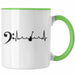 Bassist Tasse Geschenk Bass-Spieler Geschenkidee Kaffee-Becher Herzschlag Grün Trendation
