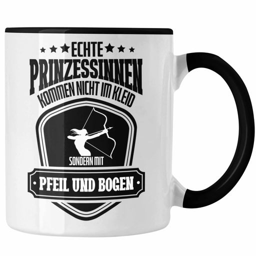 Lustige Bogenschützin Tasse mit Spruch Geschenk Frauen Bogenschießen Pfeil und Bogen Motiv Trendation