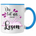 Leseratte Tasse Geschenk Bücher Lesen Die Tut Nix Die Will Nur Lesen Geschenkidee Blau Trendation
