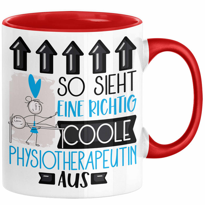 Physiotherapeutin Geschenk Tasse Lustig Geschenkidee für Physiotherapeutin Geburtstag So Sieht Eine Richtig Coole Physiotherapeutin Aus Frauen Spruch Rot Trendation