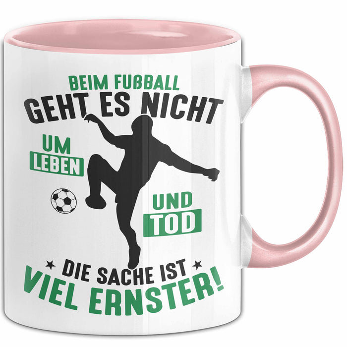 Fussballer Tasse Geschenk Fussballspieler Geschenkidee Es Geht Nicht Um Leben Oder Tod Rosa Trendation
