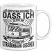 Straßenbahn-Fan Geschenk Tasse Entschuldigung Dass Ich Zu Spät Bin Ich Habe Eine Straßenbahn Gesehen Kaffee-Becher Weiß Trendation