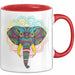 Elefant Tasse Geschenk Für Elefanten-Liebhaber Geschenkidee Mandala Bunt Rot Trendation