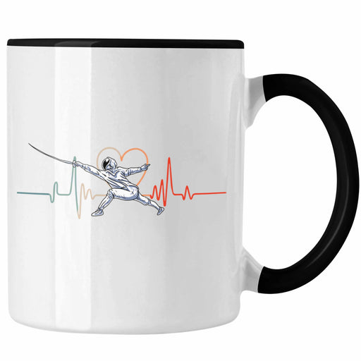 Lustige Fechten-Tasse Geschenk für Fechter Herzschlag Trendation