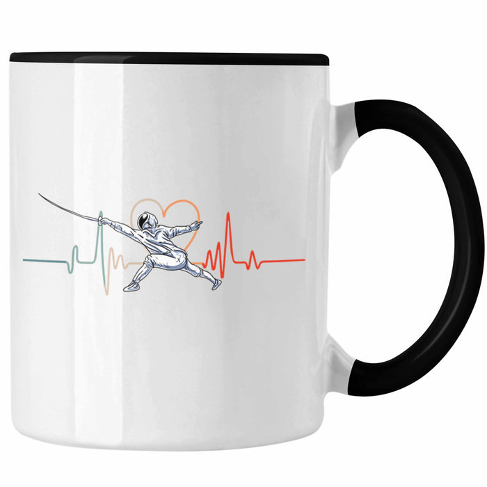 Lustige Fechten-Tasse Geschenk für Fechter Herzschlag Trendation
