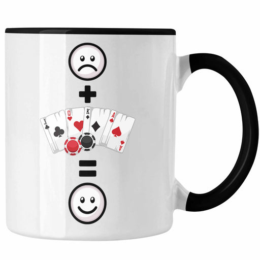 Poker Tasse Geschenk für Poker-Spieler Geburtstag Lustige Geschenkidee :( + Poker = :) Trendation