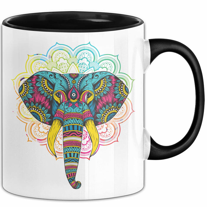 Elefant Tasse Geschenk Für Elefanten-Liebhaber Geschenkidee Mandala Bunt Trendation