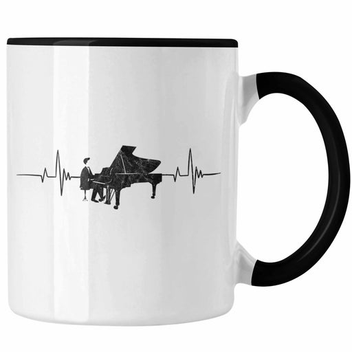 Tasse Piano Geschenkidee für Klavierspieler Flügel-Motiv Herzschlag Trendation