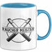 Raucher Geschenk Tasse Spruch Räucher Meister Geschenkidee Rauchen Blau Trendation