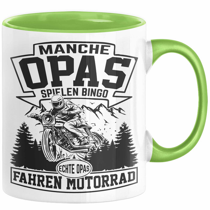 Motorrad Opa Tasse Geschenk Echte Opas Fahren Motorrad Geschenkidee Vatertag Opa Biker Grün Trendation