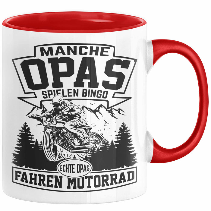 Motorrad Opa Tasse Geschenk Echte Opas Fahren Motorrad Geschenkidee Vatertag Opa Biker Rot Trendation