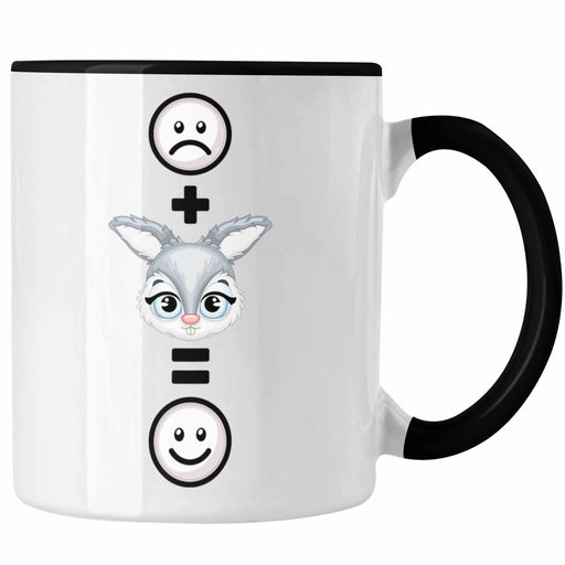 Kaninchen Tasse Geschenk für Kaninchen Kanickel Hasen Besitzer Lustige Geschenkidee :( + Hase = :) Geburtstag Trendation