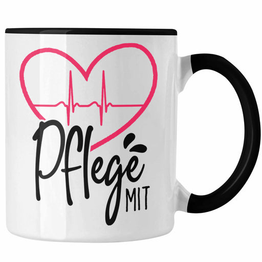 Geschenkidee Pfleger Tasse "Pflege mit Herz" Grafik Pfleger Geschenk Trendation