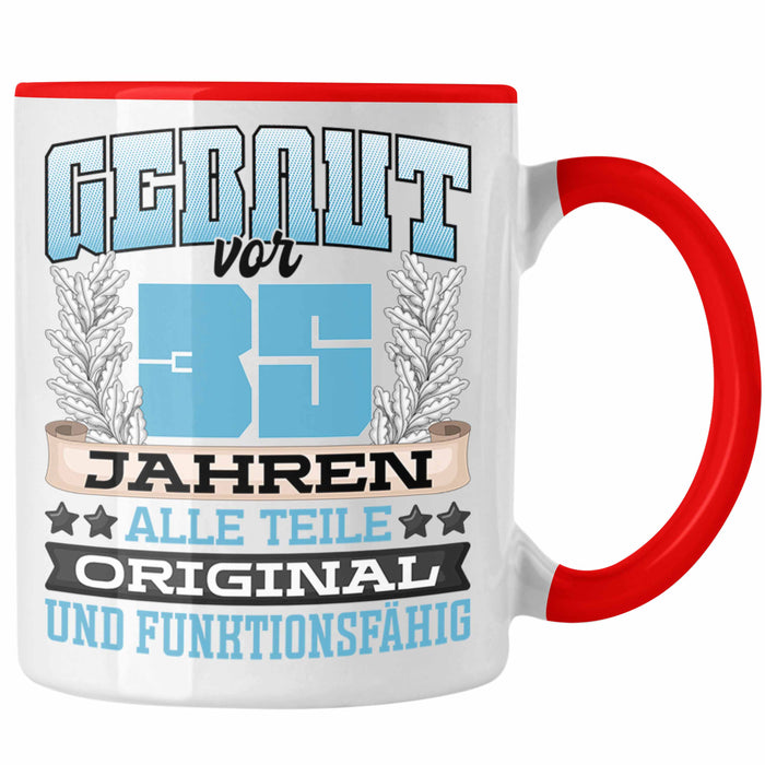 35er Geburtstag Tasse Geschenk Frauen Männer Spruch Gebaut Vor 35er Jahren Rot Trendation
