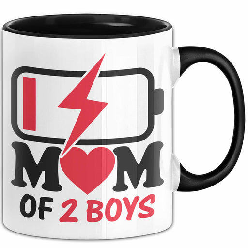 Mom Of 2 Boys Tasse Geschenk 2 Söhne Geschenkidee Mutter Zwei Kinder Muttertag Geschenkidee Kaffee-Becher Trendation