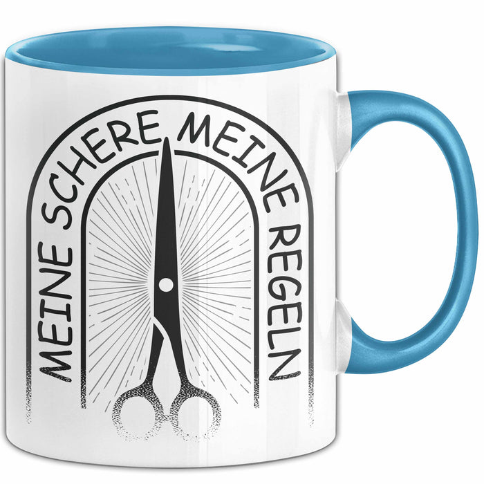 Friseurin Tasse Geschenk Meine Schere Meine Regeln Blau Trendation