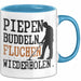 Metalldetektor Tasse Geschenk Metalldetekotren Geschenkidee Pipen Buddeln Fluchen Wiederholen Kaffee-Becher Blau Trendation